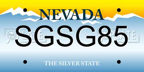 SGSG85 Nevada License Plate