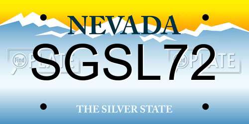 SGSL72 Nevada License Plate