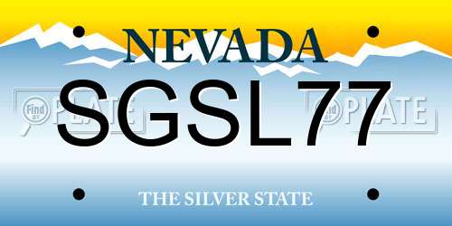 SGSL77 Nevada License Plate