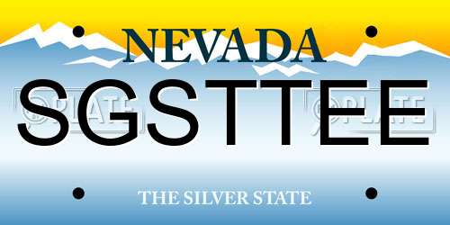 SGSTTEE Nevada License Plate