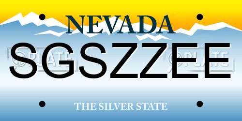 SGSZZEE Nevada License Plate