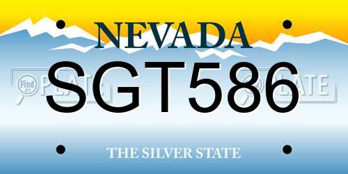 SGT586 Nevada License Plate