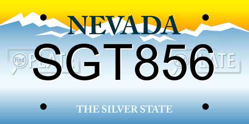 SGT856 Nevada License Plate