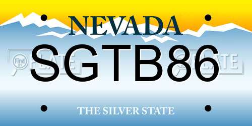 SGTB86 Nevada License Plate