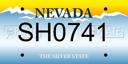 SH0741 Nevada License Plate