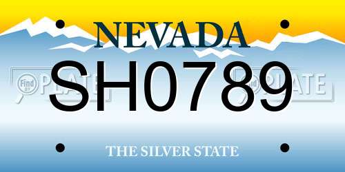SH0789 Nevada License Plate