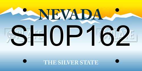 SH0P162 Nevada License Plate