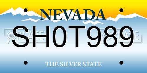SH0T989 Nevada License Plate
