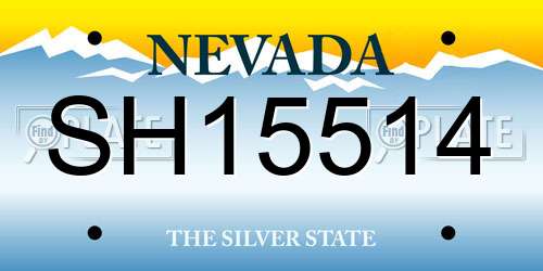 SH15514 Nevada License Plate