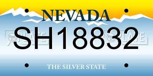 SH18832 Nevada License Plate