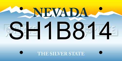 SH1B814 Nevada License Plate