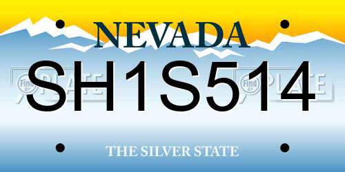 SH1S514 Nevada License Plate