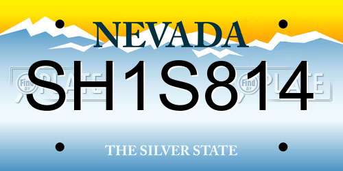 SH1S814 Nevada License Plate