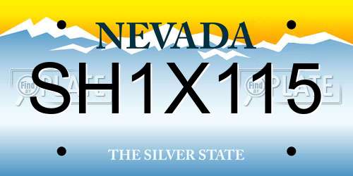 SH1X115 Nevada License Plate