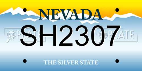 SH2307 Nevada License Plate