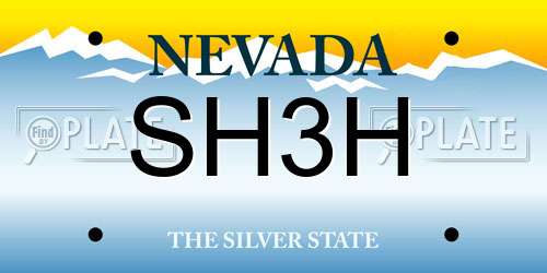 SH3H Nevada License Plate