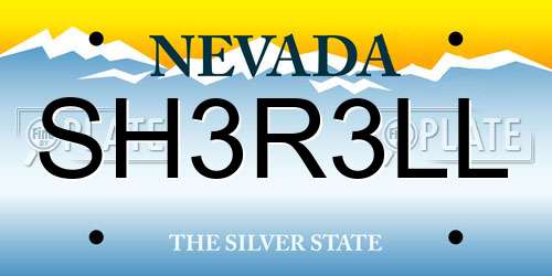 SH3R3LL Nevada License Plate