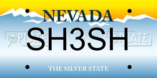 SH3SH Nevada License Plate