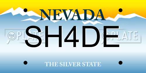 SH4DE Nevada License Plate