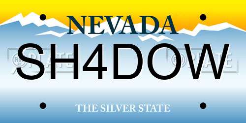 SH4DOW Nevada License Plate