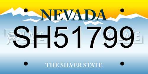 SH51799 Nevada License Plate