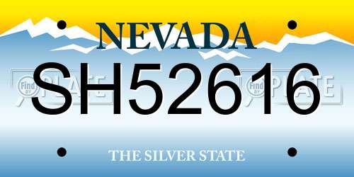 SH52616 Nevada License Plate