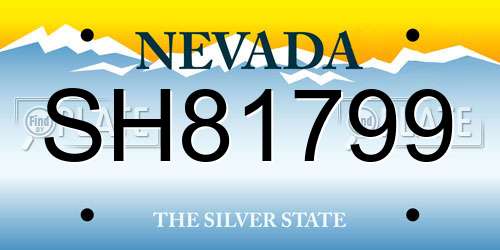 SH81799 Nevada License Plate