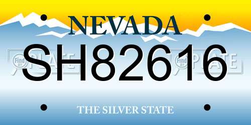 SH82616 Nevada License Plate