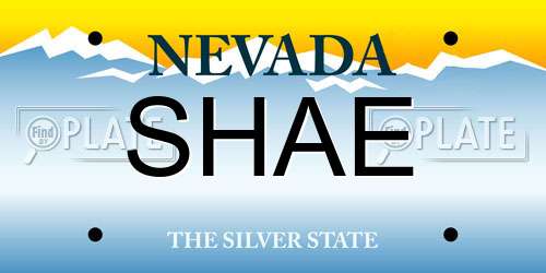 SHAE Nevada License Plate