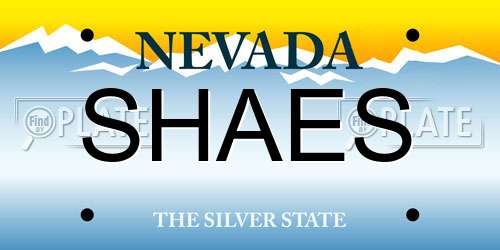 SHAES Nevada License Plate