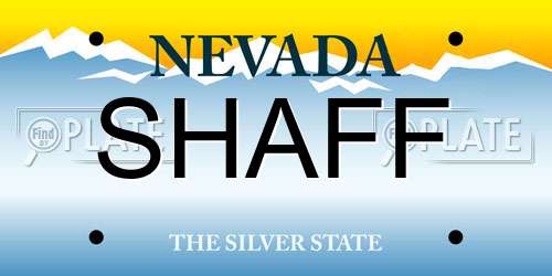 SHAFF Nevada License Plate