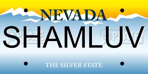 SHAMLUV Nevada License Plate