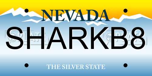 SHARKB8 Nevada License Plate
