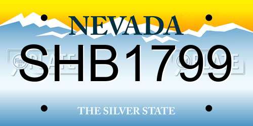 SHB1799 Nevada License Plate