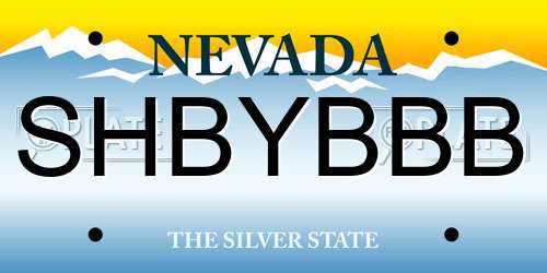 SHBYBBB Nevada License Plate