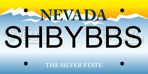 SHBYBBS Nevada License Plate