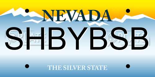SHBYBSB Nevada License Plate