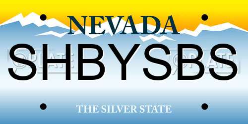 SHBYSBS Nevada License Plate