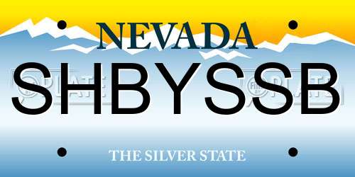SHBYSSB Nevada License Plate