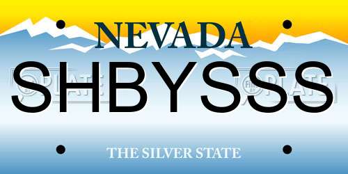 SHBYSSS Nevada License Plate
