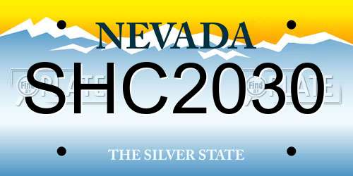 SHC2030 Nevada License Plate