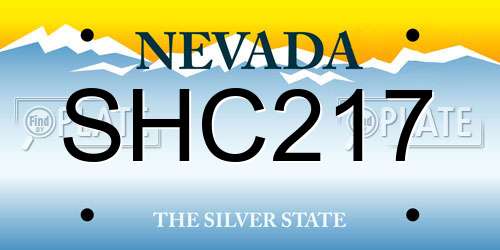 SHC217 Nevada License Plate