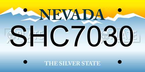 SHC7030 Nevada License Plate