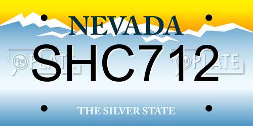 SHC712 Nevada License Plate