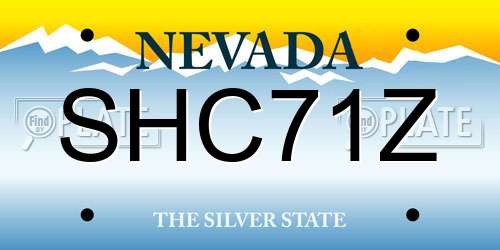SHC71Z Nevada License Plate