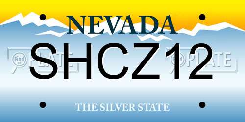 SHCZ12 Nevada License Plate