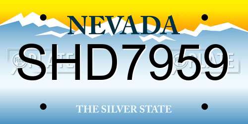 SHD7959 Nevada License Plate