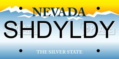 SHDYLDY Nevada License Plate