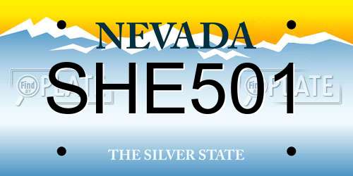 SHE501 Nevada License Plate