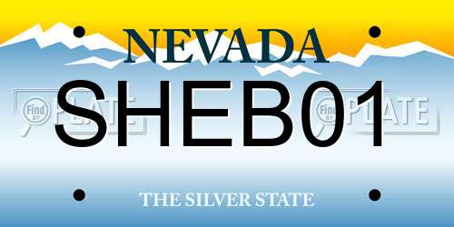 SHEB01 Nevada License Plate